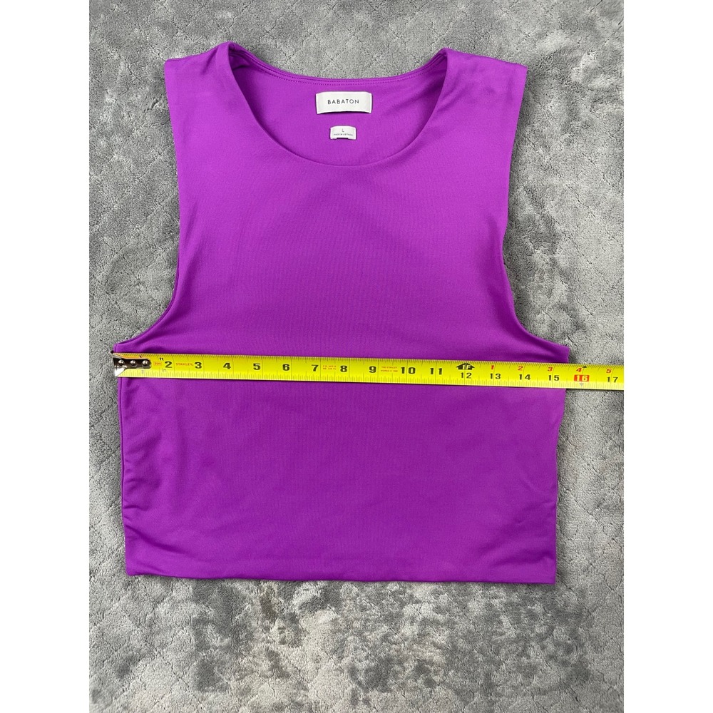 Babaton Purple Ribbed Ruched Tank‎ Top Size L - Picture 3 of 9